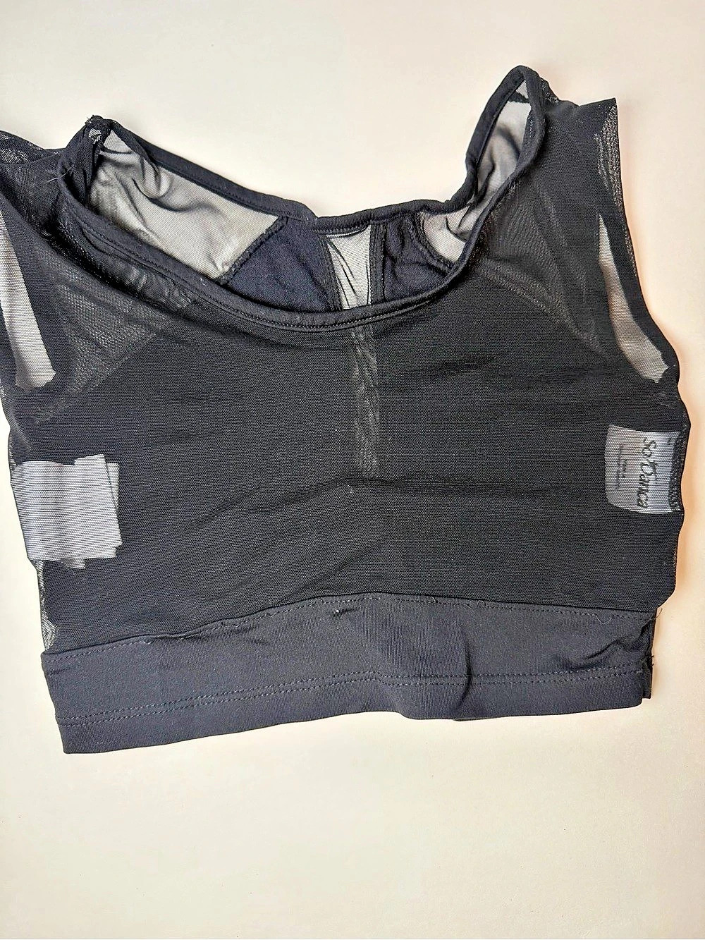 So Danca Sloane Top Black Mesh Panel Dance top